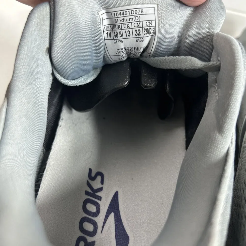 Brooks Glycerin 22 Men’s Shoes Size 14 M Primer Gray Black Running Athletic